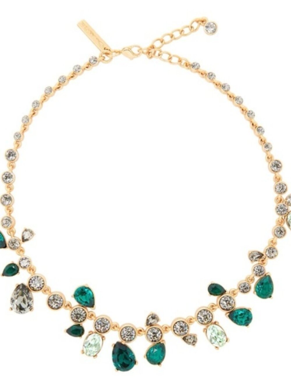 Oscar de la Renta Asymmetrical Crystal Cactus Necklace